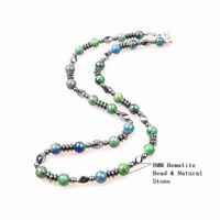 Chokers 8mm grüne Naturstein Hämatit -Perlen Halskette für Männer Schmuckstücke