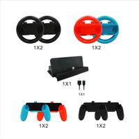 For Nintend switch 10 in 1 Game Accessory kit including Controller Grip + Steering Wheel + Charge Dock + USB Type-C Cable 244c