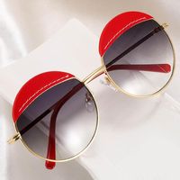 Sunglasses Pilot Women Vintage Metal Leather Round Sun Glass...