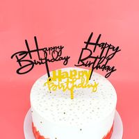 Другие праздничные поставки вечеринки 5 шт/лот с днем ​​рождения Акриловый торт Топпер Золотой розовый декор для детских украшений