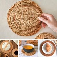 Tappetini tappeti tè tazza di tè rotondo tocco naturale cuscinetto isolante isolamento schemat tavolo imbottitura accessori per decorazioni cucina matmat