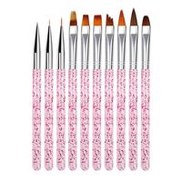10pcs set Salon Gradient Line Painting Pen DIY Tips Builder Macinure Tool UV Gel Professional Dotting Nail Art Brush Drawing294W