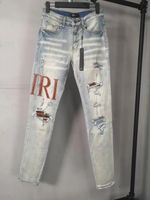 Jeans de grife calças de bordados de jeans de jeans Fashion Fashion Trouser Tamanho 28-40 Hip Hop Halpsed Zipper Troushers for Mach