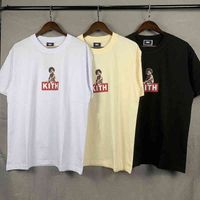 KITH Erkek T-Shirt Öpücük Ortak Anıt Rap Şarkıcı Çocuk Patlayıcı Kafa Yuvarlak Boyun Kısa Kollu Erkek Ve Kadın T-Shirt 9XPE