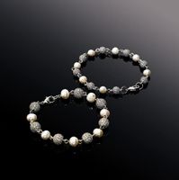 Hip Hop Aaa Cz Stone Pavided Bling Iced Out Beads Pearl Link Chain Bracelet Bracelet For Men Women Women Jielry Rappement