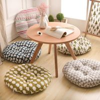 Almofada/travesseiro decorativo Tamanho redondo da forma de assento Algodão de seda Core de algodão poliéster Tatami Decoração de decoração de sofá macio