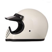 Capacetes de motocicleta Japão capacete de capacete completo face fibra de vidro de fibra de vidro de fibra de vaca do casco de gado vintage downhill am DH DotmotorCycle