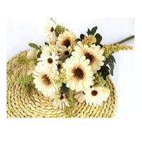 Dekoratif Çiçek Çelenkler 2pcs Yapay Ayçiçeği Buketleri Buket 22 Baş Retro Sonbahar Ev El Ofis Düğün Bahçesi Zanaat Dekoru