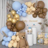 Coffee Brown Balloon Garland Arch Kit 1st Birthday Party Decorations Kids Latex Baloon Baby Shower Teddy Bear Theme Ballon H220418