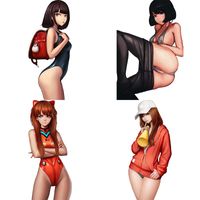 Pegatinas de la pared Tres Ratels CA4 Sexy Girl Pvc Anime Poster para la adhesiva de Cap Hood Sticker Arte Habitaciones