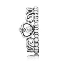 NEW 925 Sterling Silver Princess crown RING Set Original Box for Pandora NEW Fashion CZ Diamond Wedding Gift Ring for Women301f