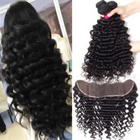 8A Remy Brazilian Human Hair Bundles With Closure Body Wave Straight Loose Wave Kinky Curly Deep Wave 100% Unprocessed Virgin Hair306n