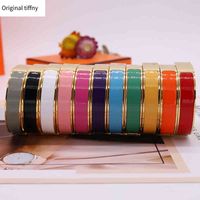 Emaille Rainbow Armbänder Manschetten Modedesigner Womens Armband für Mann Schmuck 11 Farbe Optional Y220429
