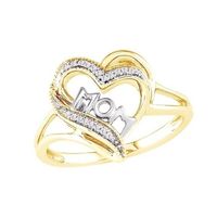 New Women Fashion Heart-shaped Love Mum Ring Two Tone Gold Silver MOM Character Diamond Jewelry Family Birthday Gift for Moth2445