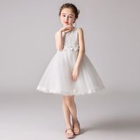 Vestido 2022 Summer Nuevo princesa de alta gama Falda Falda Fluffy Flower Falda de estilo extranjero White 61 Disfraz de rendimiento Anfitrión de cumpleaños de piano