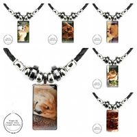 Pendant Necklaces Puppies Chow Cyber Monday Glass Cabochon N...