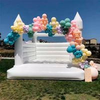 Inflatable White Bounce House wedding Bouncy Castle bouncing...