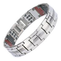 Men's Health Magnetic Bracelet For Man Silver Plated Pure Titanium Bangle Magnetic Ion Germanium Far Infar Red Bracelets Jewe266L
