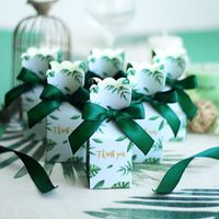 Green Paper Candy Boxes Gift Bag Wedding Box Baby Shower Favors Birthday Party Christmas Supplies Decoration 220627