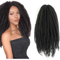 Kinky marley trenzado cabello elástico afro twist crochet cabello extensiones a granel falso locs trenzados para mujeres africanas