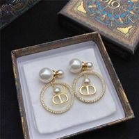 jewelry size silver needle female pearl diamond inlaid Round Earrings 70% off Outlet Store Sale