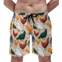 Short masculin coloré de poulet coloriants et poules pantalons courts pantalons de haute qualité hommes drôle de nage personnalisés et Sizemen