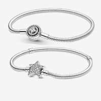 Pulseras de encanto 925 Momentos de doble anillo de plata esterlina Pulsera de cadena de serpiente Diy para mujeres joyas europeas