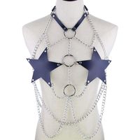 Belts Decopunk Chain Body Harness Bra Leather Pentagram Sexy...