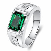 Pierścienie klastra klasyczne zielony niebieski kryształowy kamień szmaragd szlachetny kamienie cyrkon diamenty dla mężczyzn biżuterii