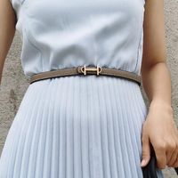Cinturas Hebilla de cuero Cinturón de cuero de doble cara Accesorios de moda para mujeres Traje pequeño con cinturones de cinturón de camisa suéter
