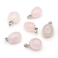 Collares colgantes cuarzo rosa natural de piedra semipreciosa forma irregular boutique haciendo collar de collar de moda de bricolaje