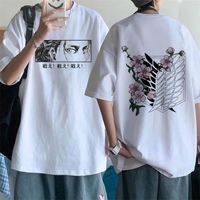 Аниме финальный сезон атака на футболку Titan Men Kawaii Summer Tops Titans Графические футболки Harajuku Tshir