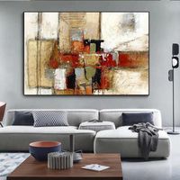 Paintings Abstract Yellow Style Geometric Spray Canvas Paint...