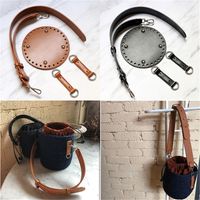 Leather Bag Bottom Wide Shoulder Strap Woven Set Handmade Handbag Accessories for DIY Backpack Bucket 220423