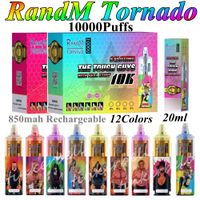 Original Randm Tornado 10000 Puffs Einweg -Vape -Stift E -Zigaretten 850mAh Batterie 20ml vorgefüllter Pod Hot Bar wiederaufladbare Vapes 5% 2% 0% 3%