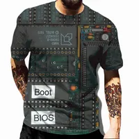 Erkek Tişörtler Erkekler Klasik Elektronik Çip Hip Hop T Shirt Kadınlar 3D Makine Baskılı Büyük Boy T-Shirt Harajuku Yaz Kısa Kollu Tee