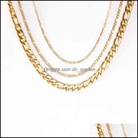Anhänger Halsketten Anhänger Schmuck Gold für Männer Frauen Mode NK -Kette Figaro Choker 316L Edelstahl Einfacher unfassender wasserdicht 22042
