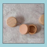 Beech Wood Small Round Storage Box Retro Vintage Ring For Wedding Natural Wooden Jewelry Case Gd386 Drop Delivery 2021 Boxes Packaging Dis