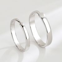 New Glossy Couple Ring S925 Sterling Silver Couple Rings Sim...