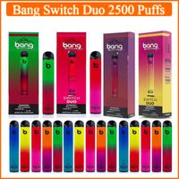 Bang 2in1 Switch DUO DUO Cigarros descartáveis ​​Dispositivo de caneta vape 2500 Puffs 1100mAh Bateria de 7 ml de cartuchos pods Vapes Ecigarette Vaporizadores