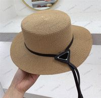 Sombrero de paja de diseño de hierba de lujo de verano para mujer para hombre plana plana soportes Sun sombreros de marca Sólido diseñadores de moda béisbol gorra de bola