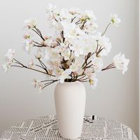 장식용 꽃 화환 3pc 실크 인공 꽃 흰색 체리 꽃 웨딩 파티 장식 고품질 시뮬레이션 가짜 홈 부크
