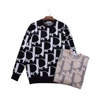 Autumn and winter round neck thickened warm sweater men's Medusa classic pattern print