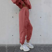 Women's Two Piece Pants Womens Soccer Outfit Women Two-piece Hoodies Suit Winter Spring Solid Casual Tracksuit Sports Sweatshirts Snow Gear