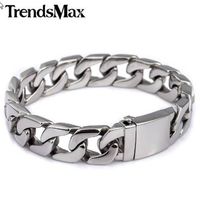 Trendsmax 13mm 316L Stainless Steel Bracelet Mens Wristband ...