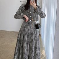 Frauenjacken kleiner Duft Tweed O-Neck Single Breasted Long Sleeve Coats Frauen Herbst 2022 Koreanische Chic Elegant Casual Outwears's