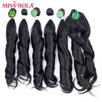 Miss Rola Ombre Wavy Hair Bundles Synthetic Hair Extensions Loose Wave Bundles 18-22 inch 6pcs One Pack Full Head Hair Weaves H220429