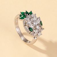 Nothing2 Green Green Zirconium Snake Head Ring Ring Designer Personalidade da moda Exagerada serpentina High Sense Hand Jewelry Party Wedding Gift