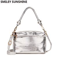 Smiley Sunshine Silver Messenger Crossbody Tasche für Frauen Luxus kleiner Womans Leder Handtasche Ladies Handtaschen 220722