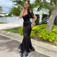 Black Mermaid Prom Dresses Long Sweetheart Backless Simple Evening Party Gowns 2022 Vestido De Fiesta De Boda